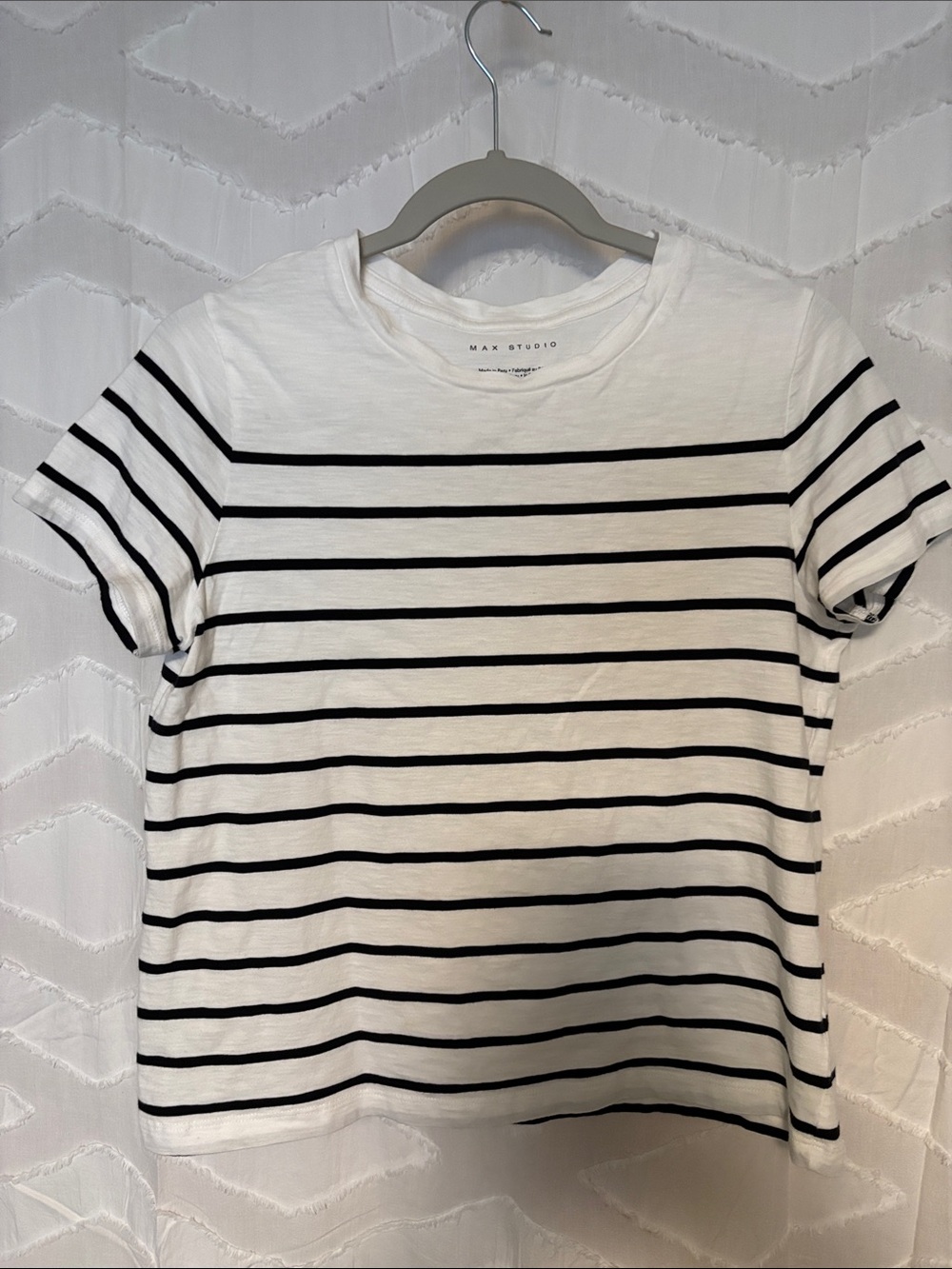 Max Studio Black & White Striped Tee